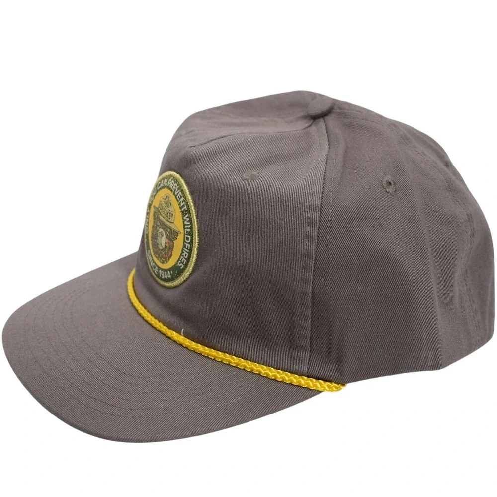 Smokey The Bear Only You Can Prevent‎ Forest Fires Rope Snapback Hat Cap Brown